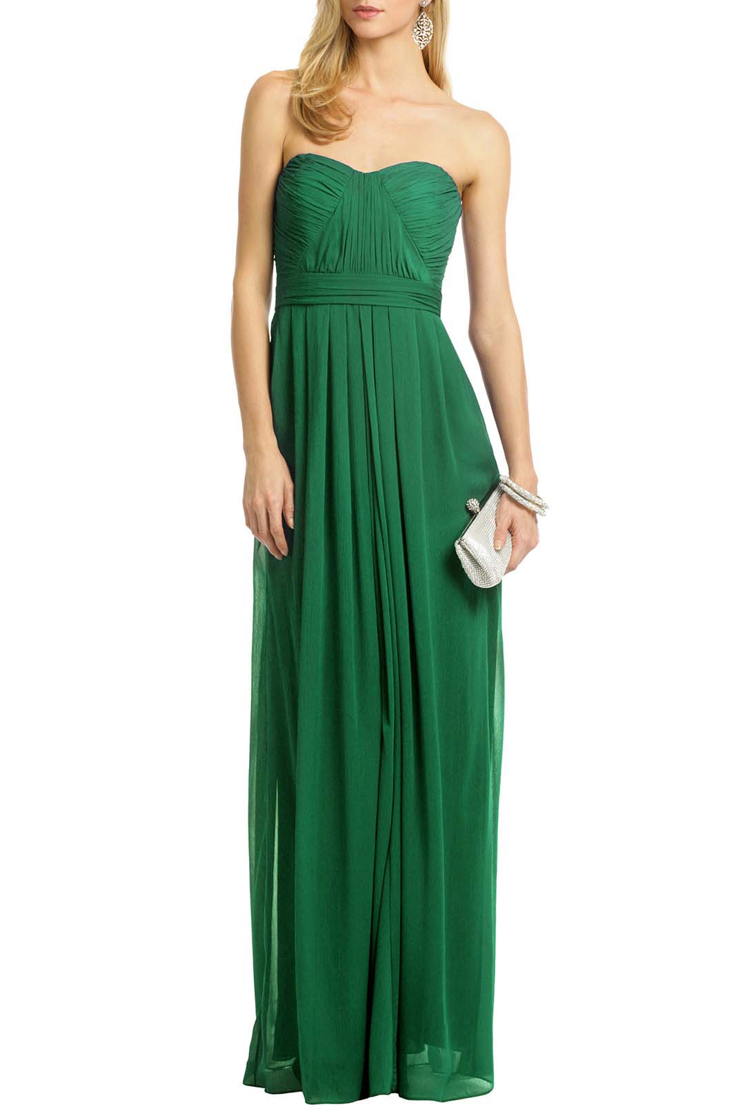 rent the runway green badgley mischka floral chiffon masquerade ball gown