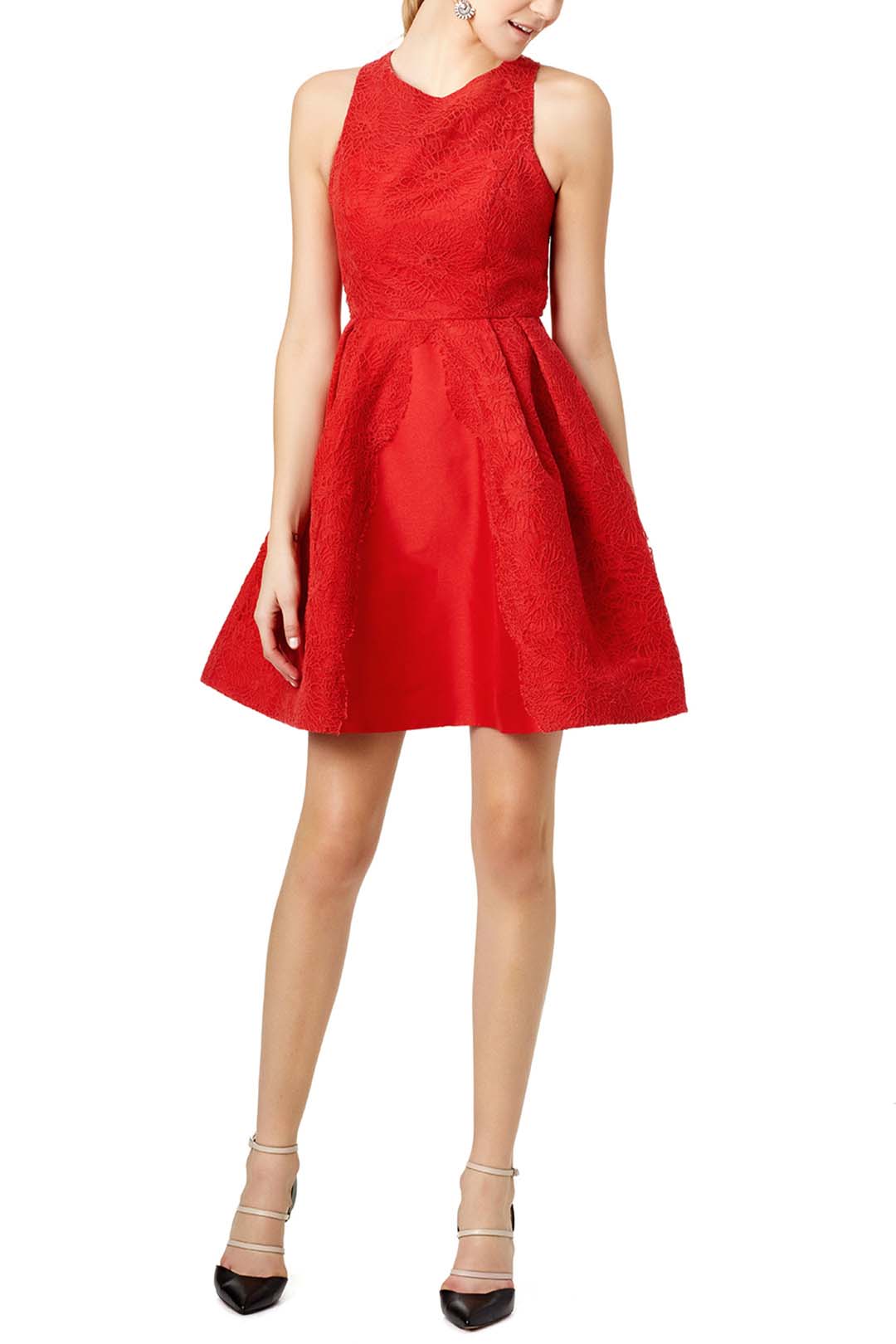 monique lhuillier red mark dress