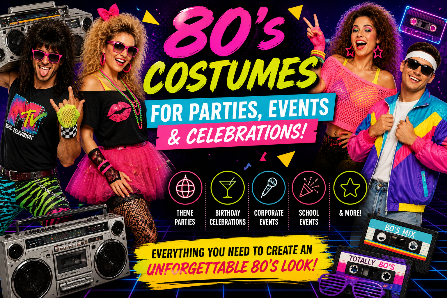 80's Costumes for Parties, Events & Celebrations