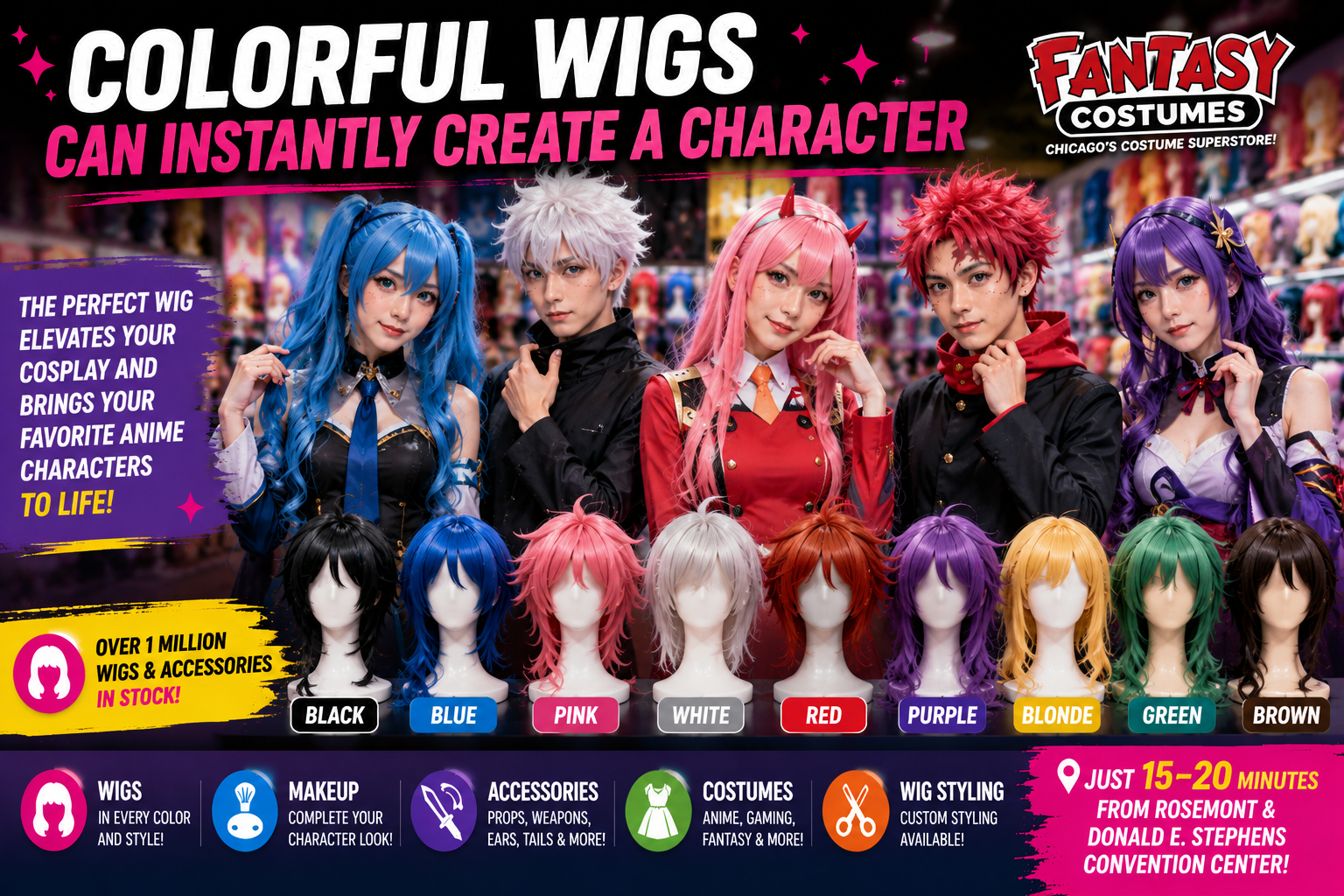Colorful Wigs Can Instantly Create a Character Colorful Wigs Can Instantly Create a Character