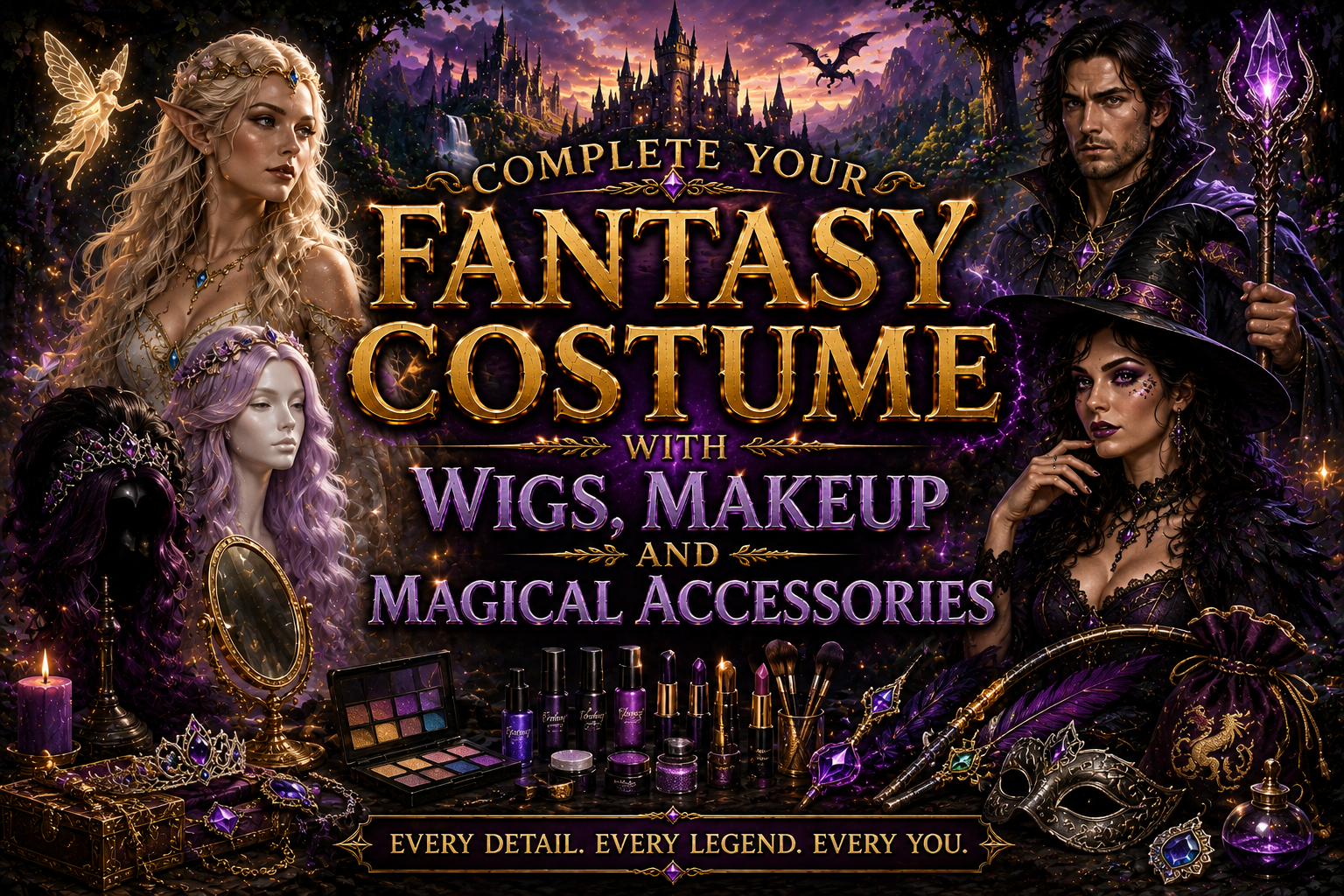 Complete Your Fantasy Costume with Wigs, Makeup and Magical Accessories Complete Your Fantasy Costume with Wigs, Makeup and Magical Accessories