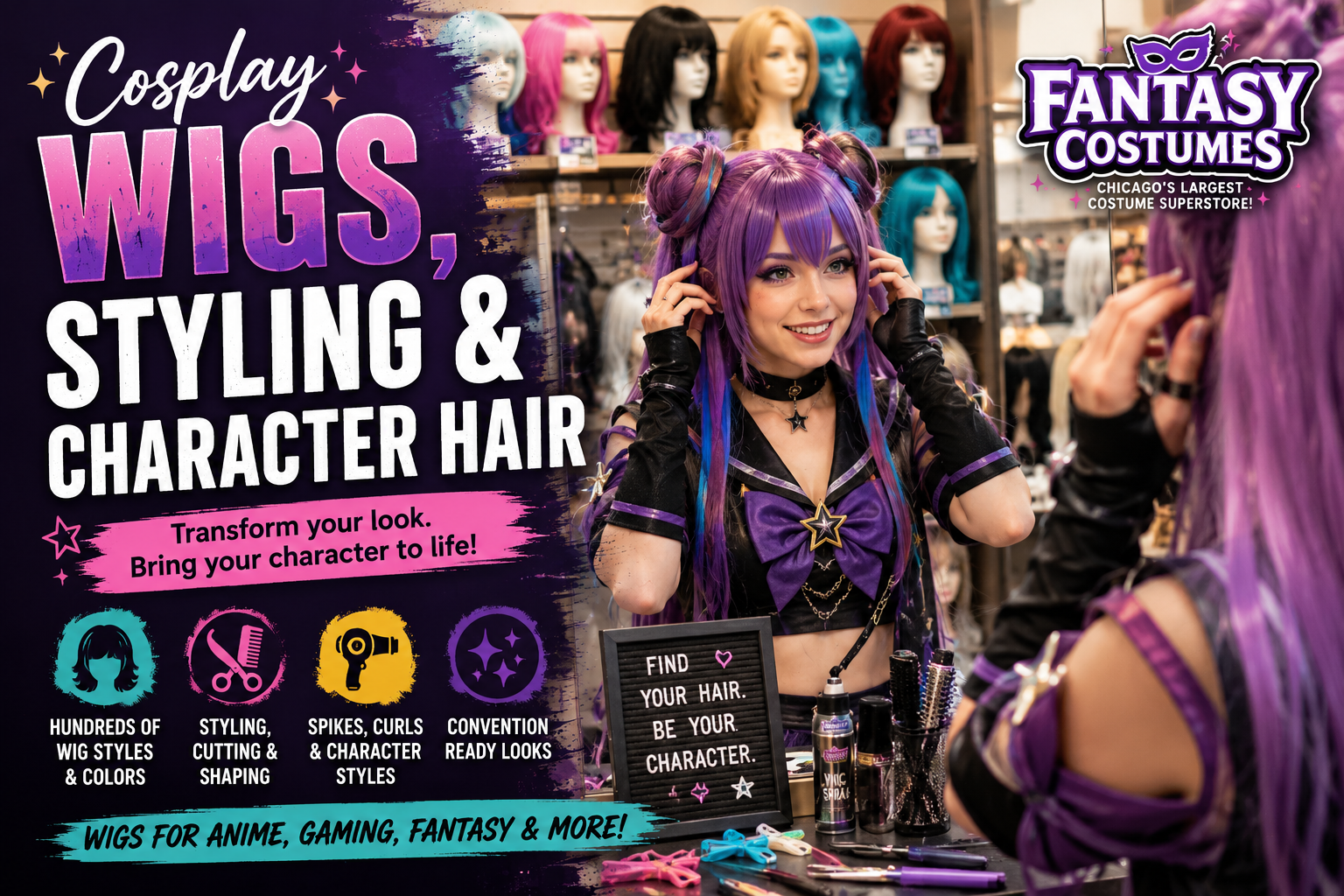 Cosplay Wigs, Styling & Character Hair Cosplay Wigs, Styling & Character Hair