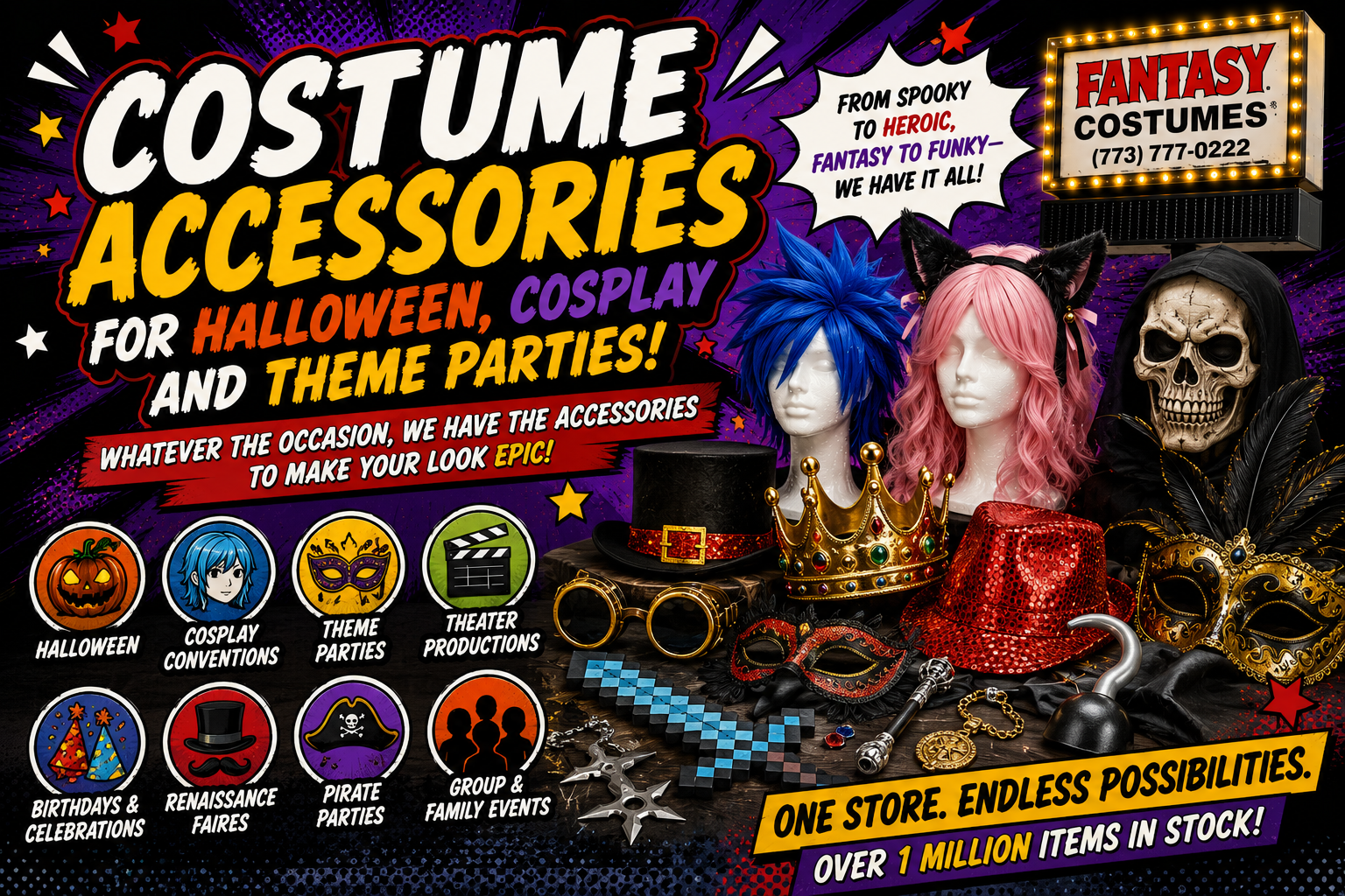 Costume Accessories for Halloween, Cosplay and Theme Parties Costume Accessories for Halloween, Cosplay and Theme Parties