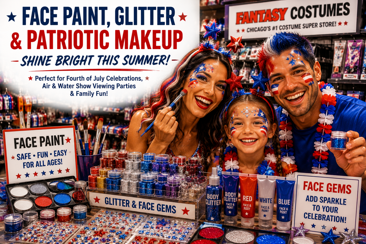 Face Paint, Glitter & Patriotic Makeup