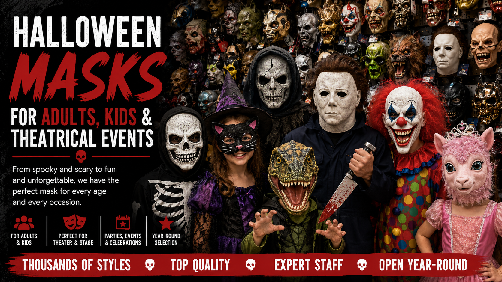 Halloween Masks for Adults, Kids and Theatrical Events Halloween Masks for Adults, Kids and Theatrical Events