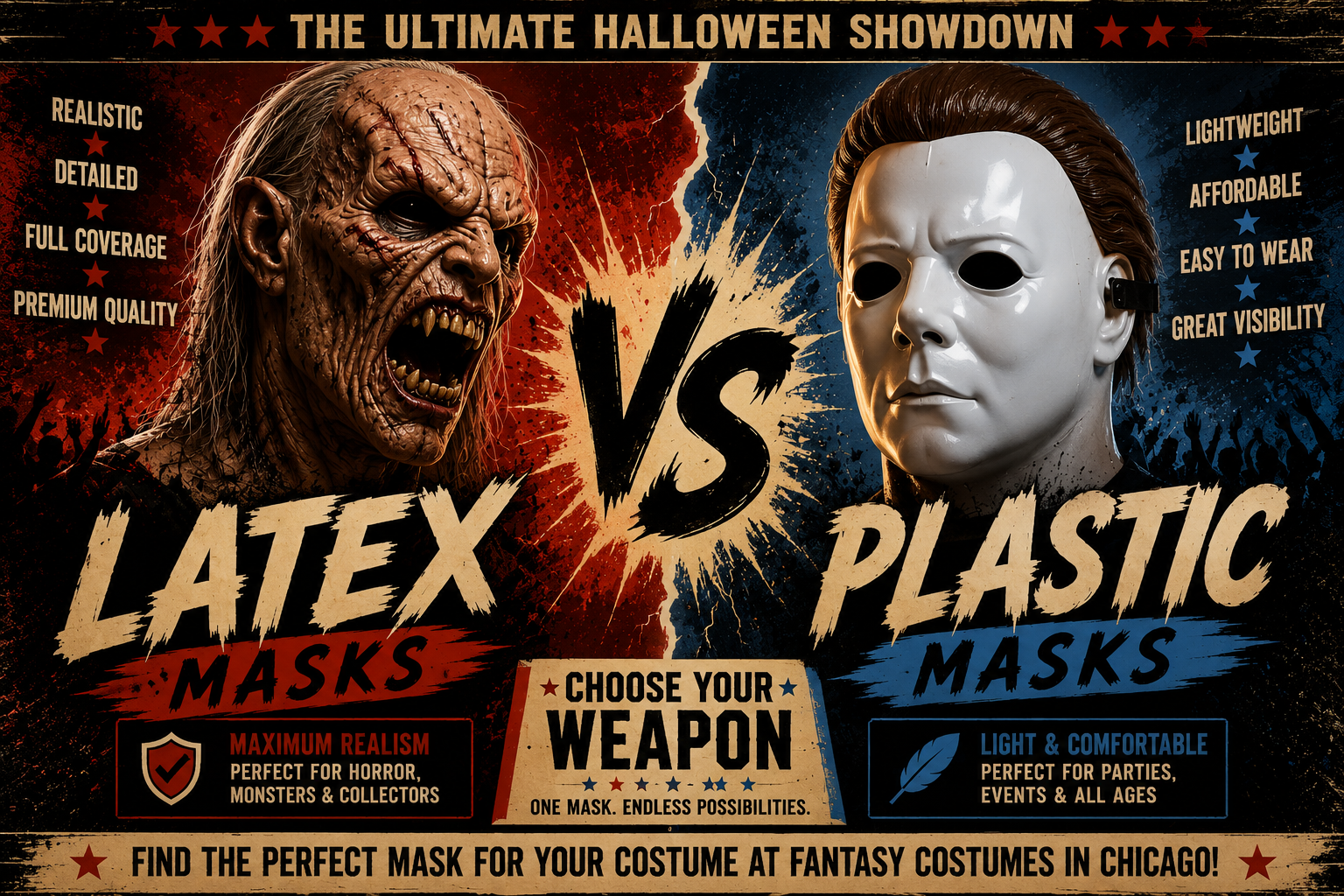 Latex vs. Plastic Halloween Masks Latex vs. Plastic Halloween Masks