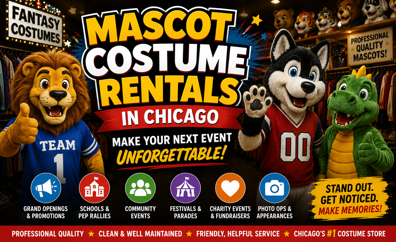 Mascot Costume Rentals in Chicago Mascot Costume Rentals in Chicago