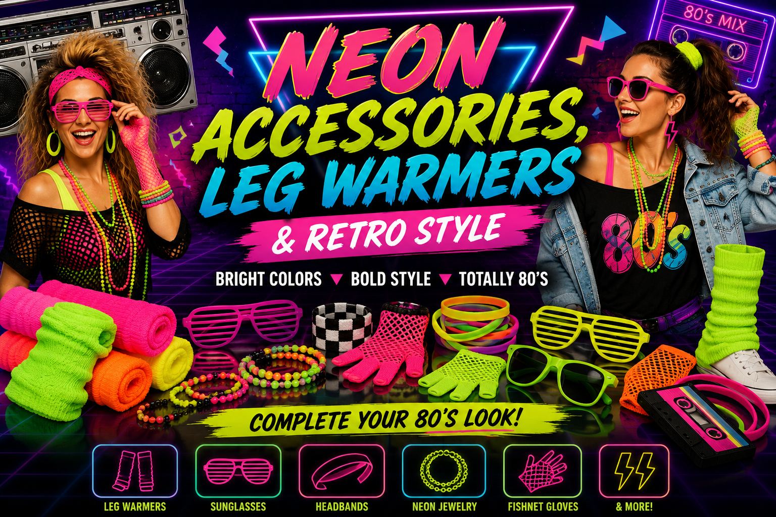 Neon Accessories, Leg Warmers & Retro Style