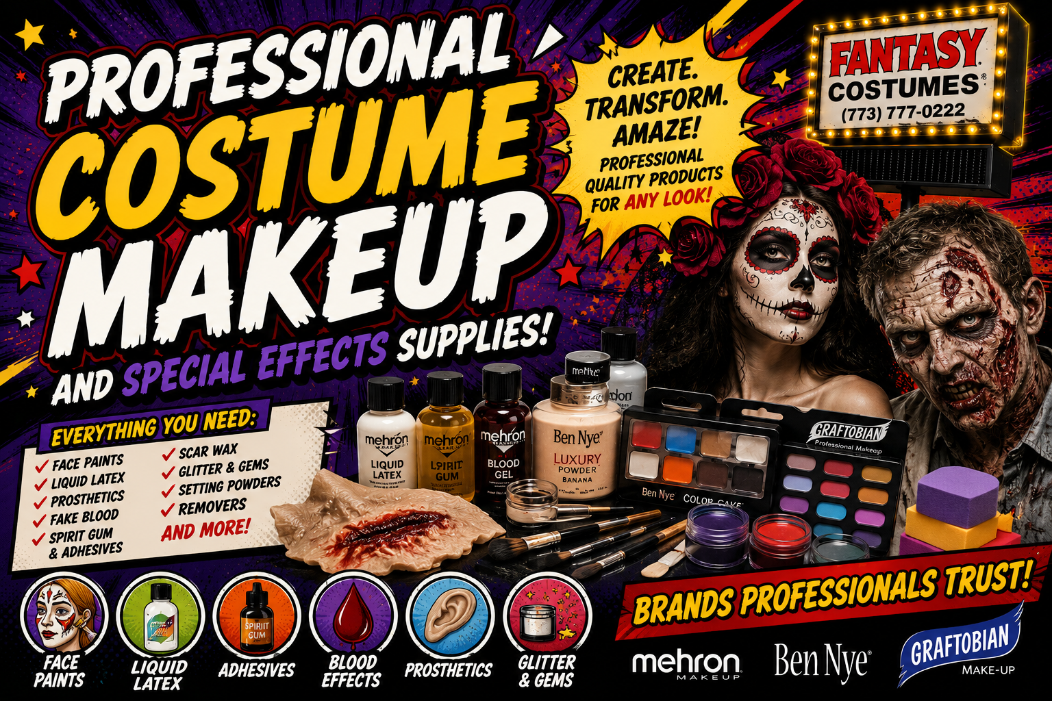 Professional Costume Makeup and Special Effects Supplies Professional Costume Makeup and Special Effects Supplies