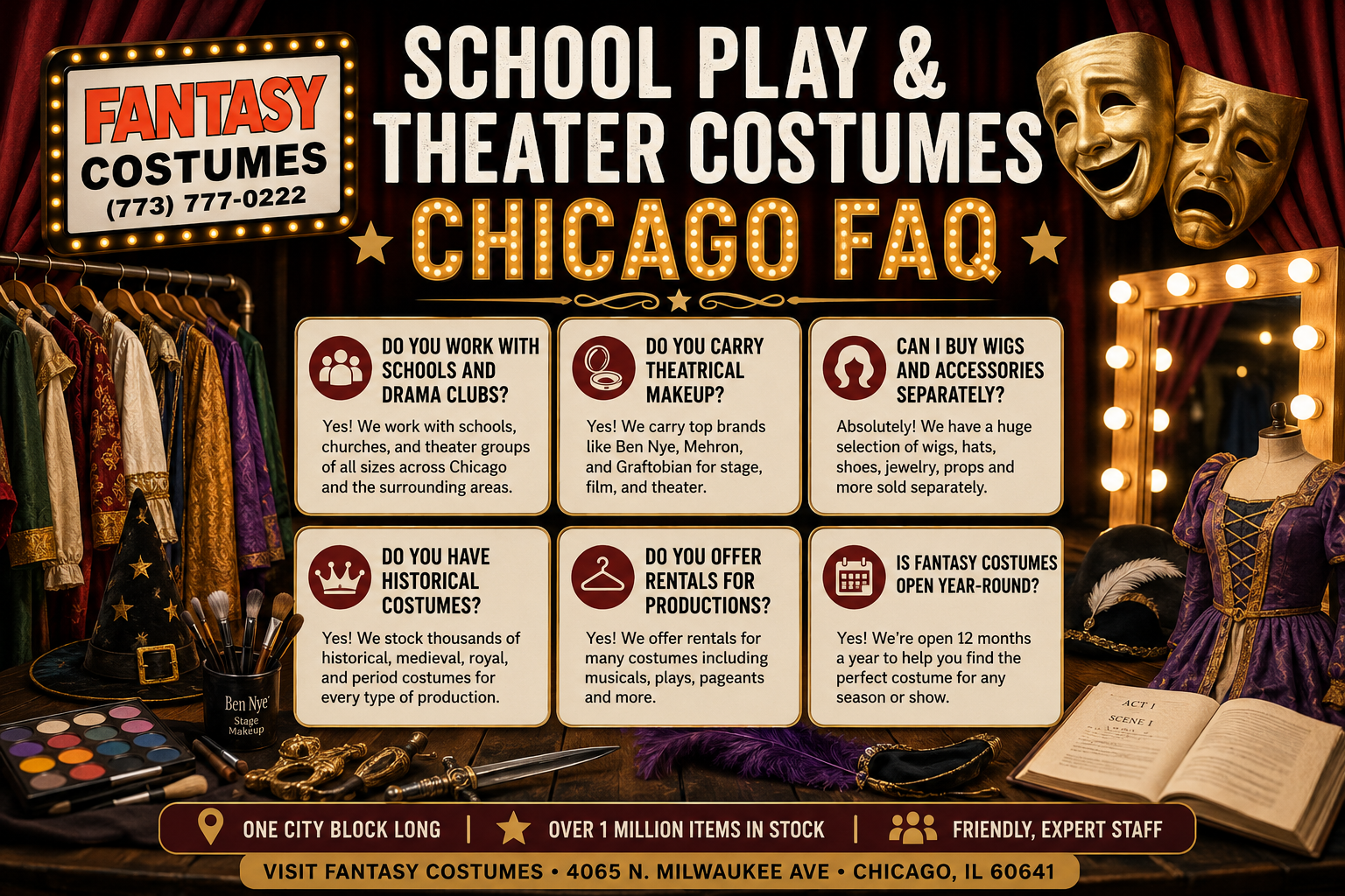 School Play & Theater Costumes Chicago FAQ School Play & Theater Costumes Chicago FAQ