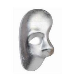 Silver Phantom of the Opera half face mask