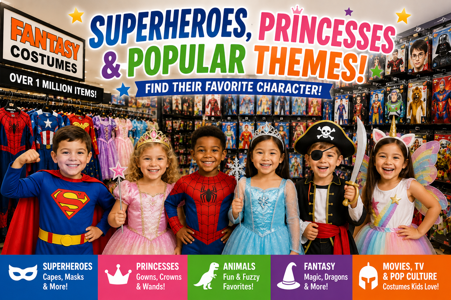 Superheroes, Princesses & Popular Costume Themes Superheroes, Princesses & Popular Costume Themes